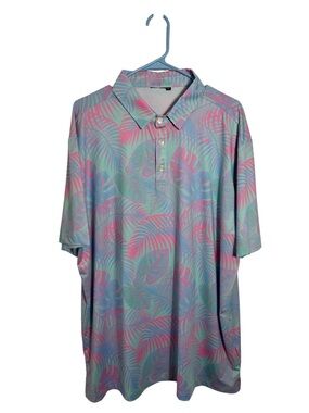 Sunday Swagger Performance Polo 2XL Tropical Leaf Golf Shirt